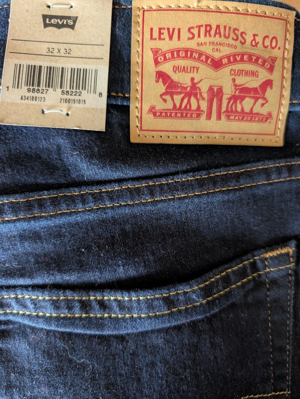 Levis 726 Flare Dark Stretch Denim Jeans *NWT *32x32 - Picture 5 of 5